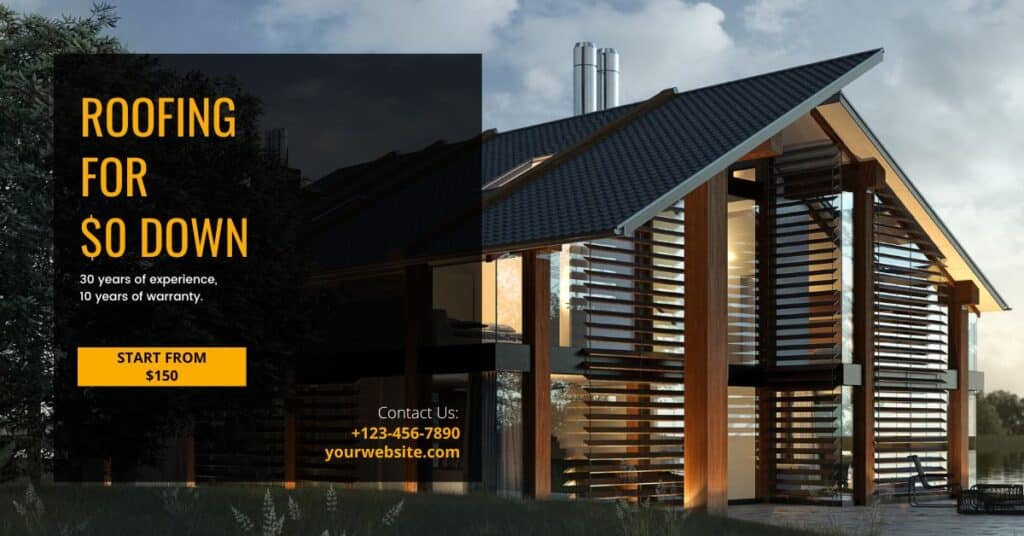 Roofing ad banner template