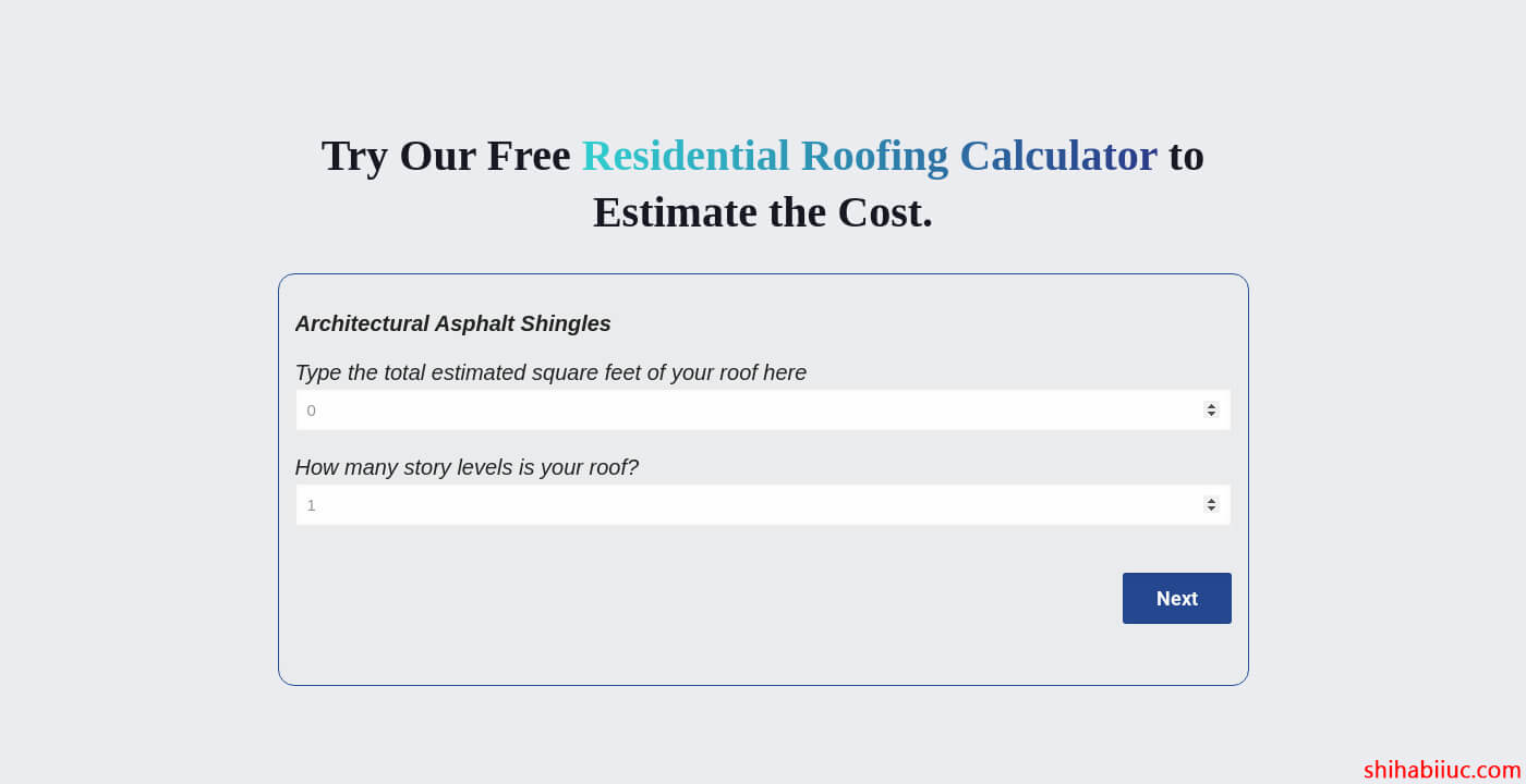 I created this residential roofing calculator