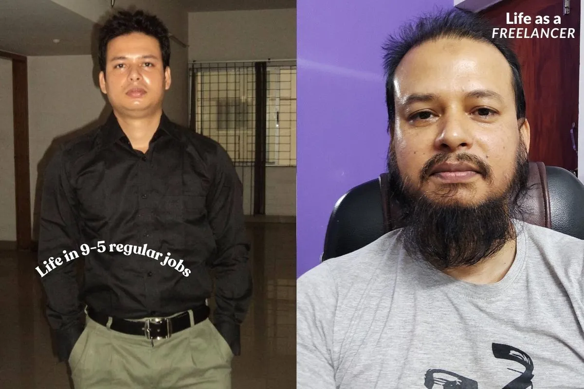 Two images in two different life styles