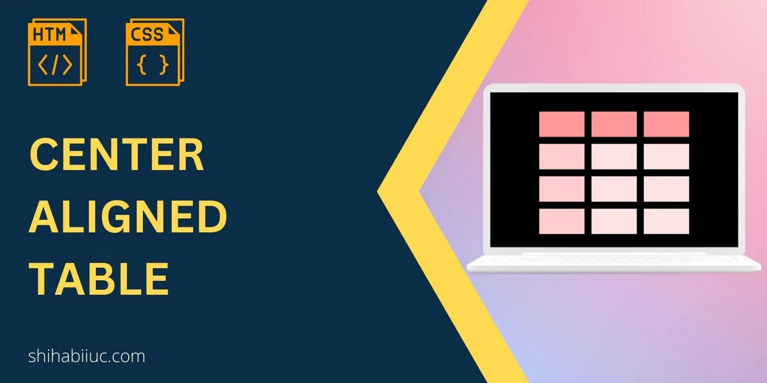 Center aligned table HTML CSS