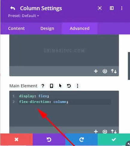 CSS to change default flex direction in Divi