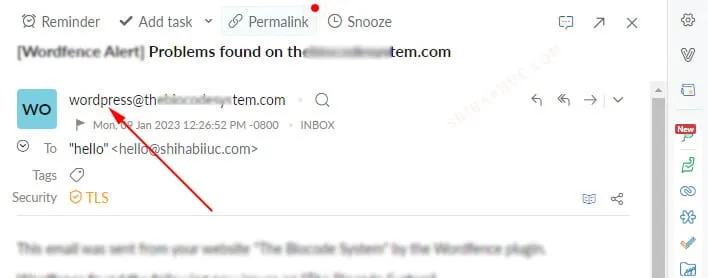 Default sender email address in WordPress