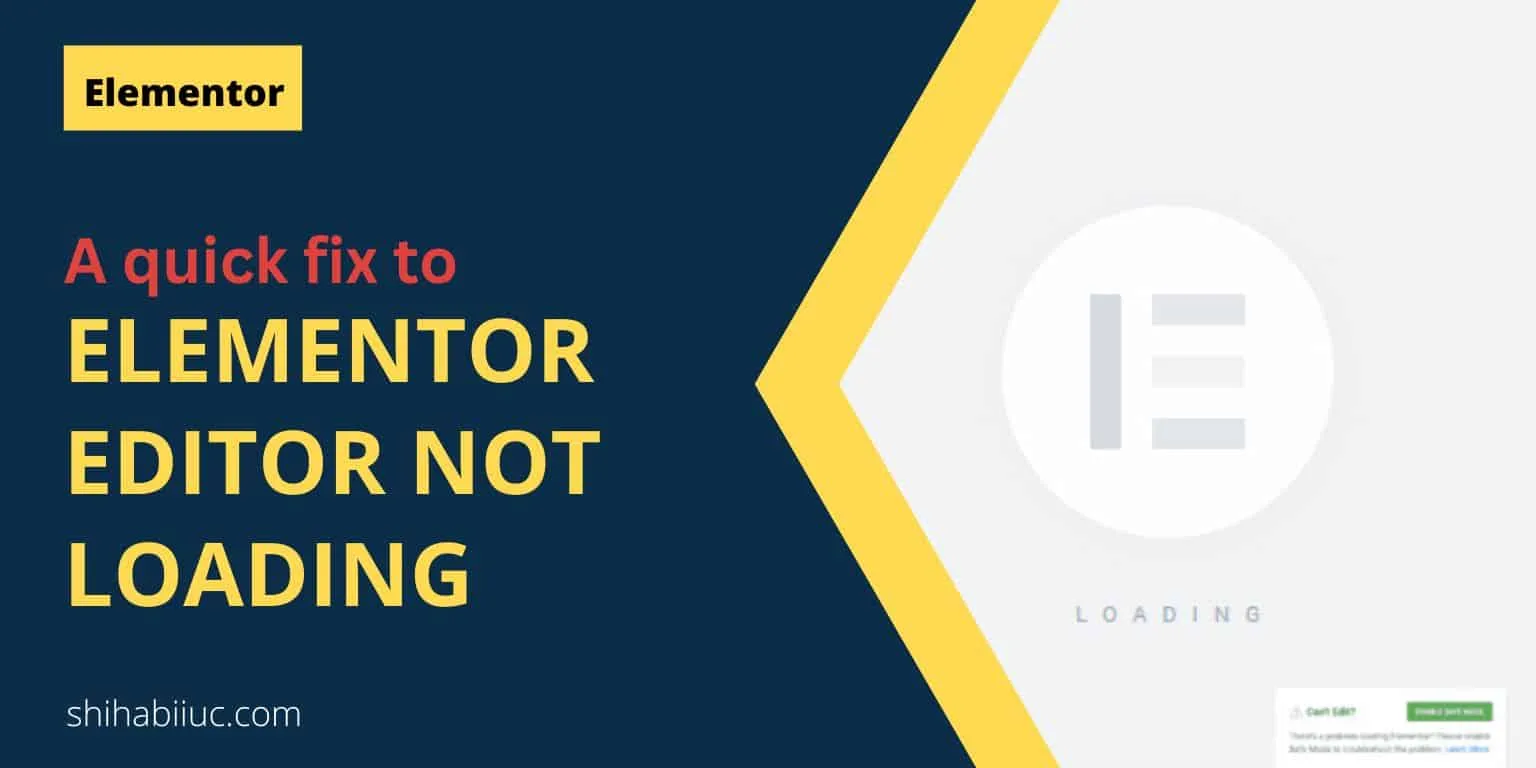 A quick fix to Elementor editor not loading