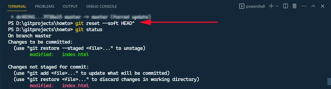 git reset –soft HEAD^, remove commit that has been pushed to the remote origin