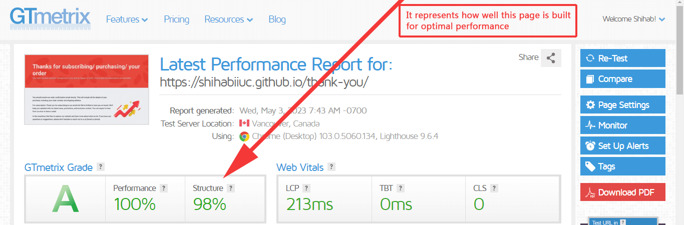 GT Metrix Performance Report