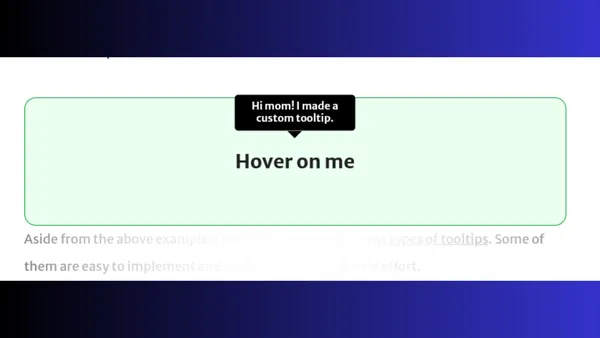How to create a mouse hover HTML tooltip text?