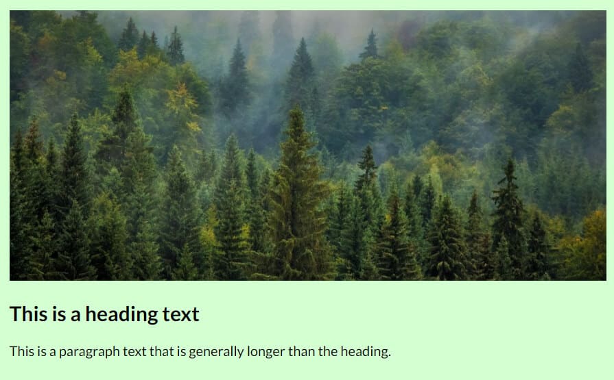 Text with the image without any CSS