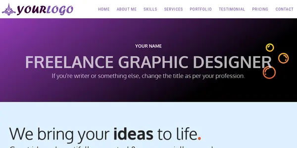 Portfolio website design with HTML CSS