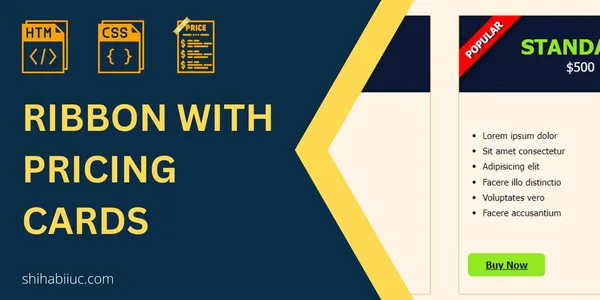 How to create a pricing card and ribbon (only HTML & CSS)?