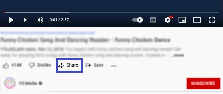 Youtube video sharing option