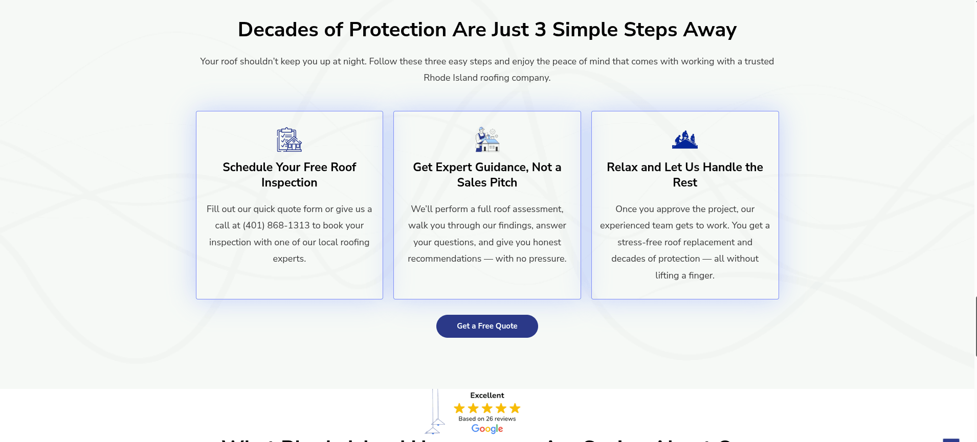 Roofing website screenshot 2