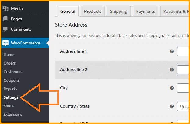Woocommerce settings