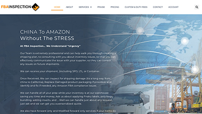 website design portfolio, Amazon FBA inspection