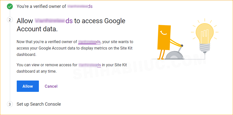 Allow website to access Google Account data