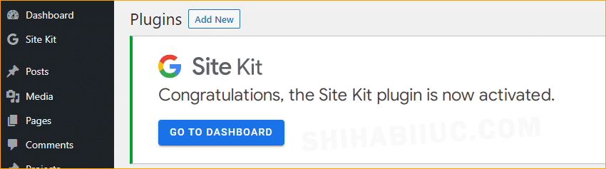 Site kit welcome screen