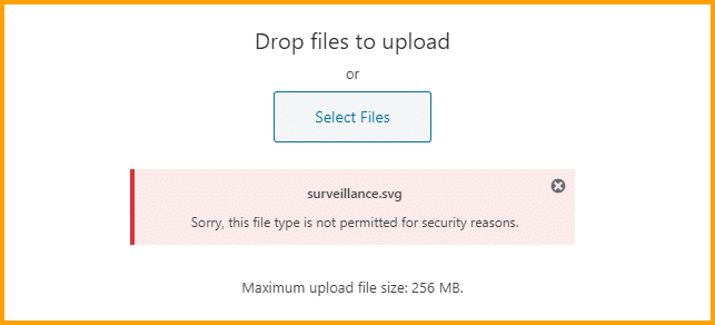 SVG file uploading failed