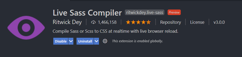 Live Sass Compiler for VS Code
