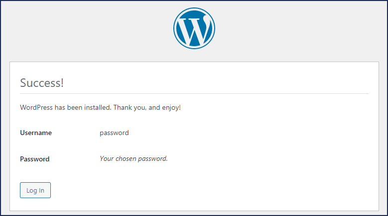 successfully installed wordpress on localhost