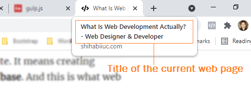 Title of the current web page