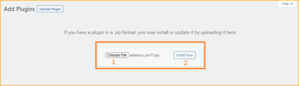 Choose plugin file and install