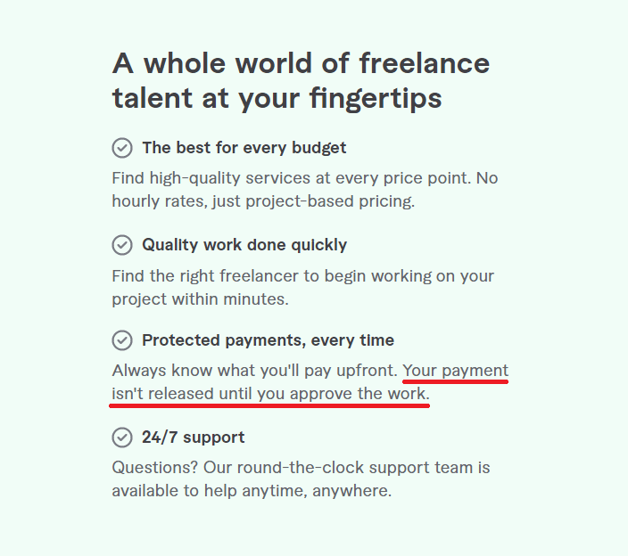 Fiverr's commitment to the buyers