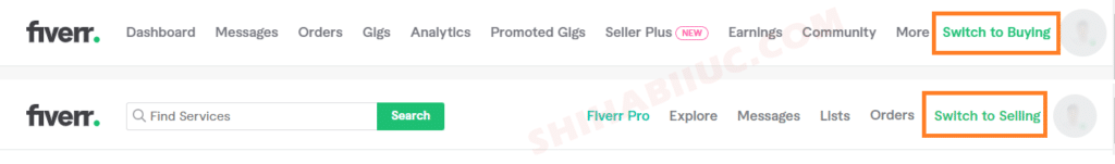 Switch to buying & selling options on Fiverr