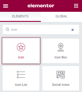 Elementor icon widget