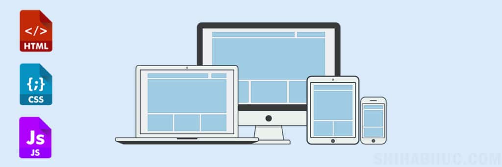 Responsive layout with HTML, CSS & JS
