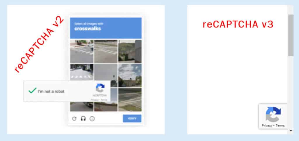 reCAPTCHA v2 vs reCAPTCHA v3
