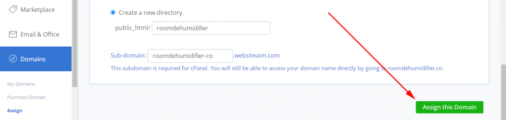 Assign domain as addon on Bluehost