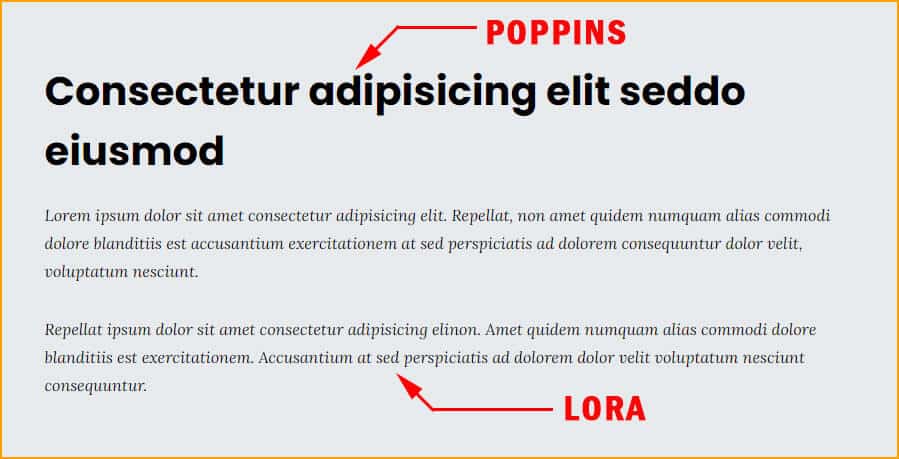 poppins & lora font pair