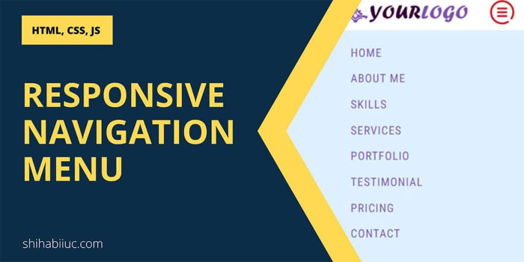 Create A Responsive Navigation Menu Using HTML, CSS & JS