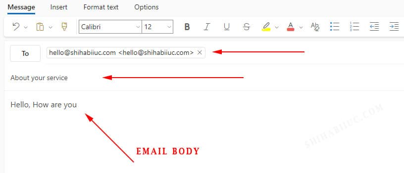 HTML mailto link that prepopulated "to" & "subject" & "body" fields