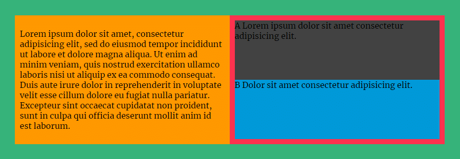 Nested rows and columns in flexbox