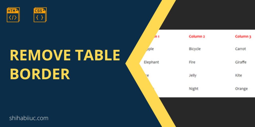 remove left right border table html