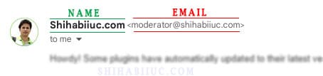 Email sender's name & email changed from default to custom