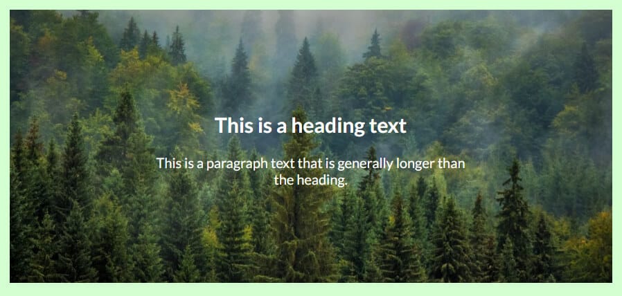 Centered text over an image