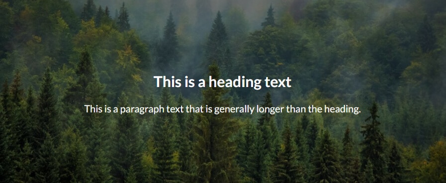 Semi-transparent background color between text & image