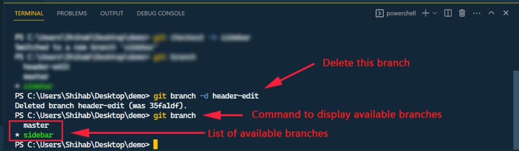Deleting a Git branch