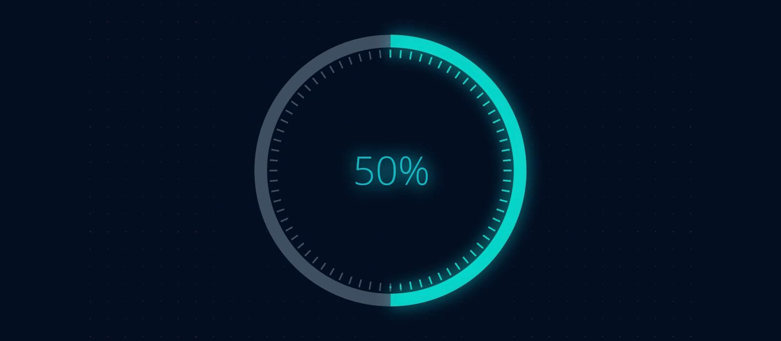 a preloader screen that has loaded 50%