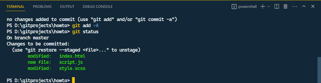 Git add all - how to stage all changes on git?