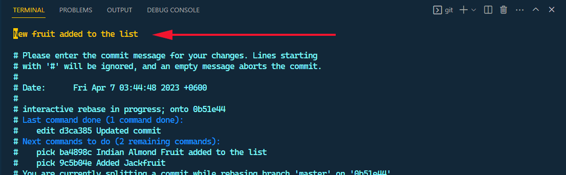 Prompted to edit commit message in command line