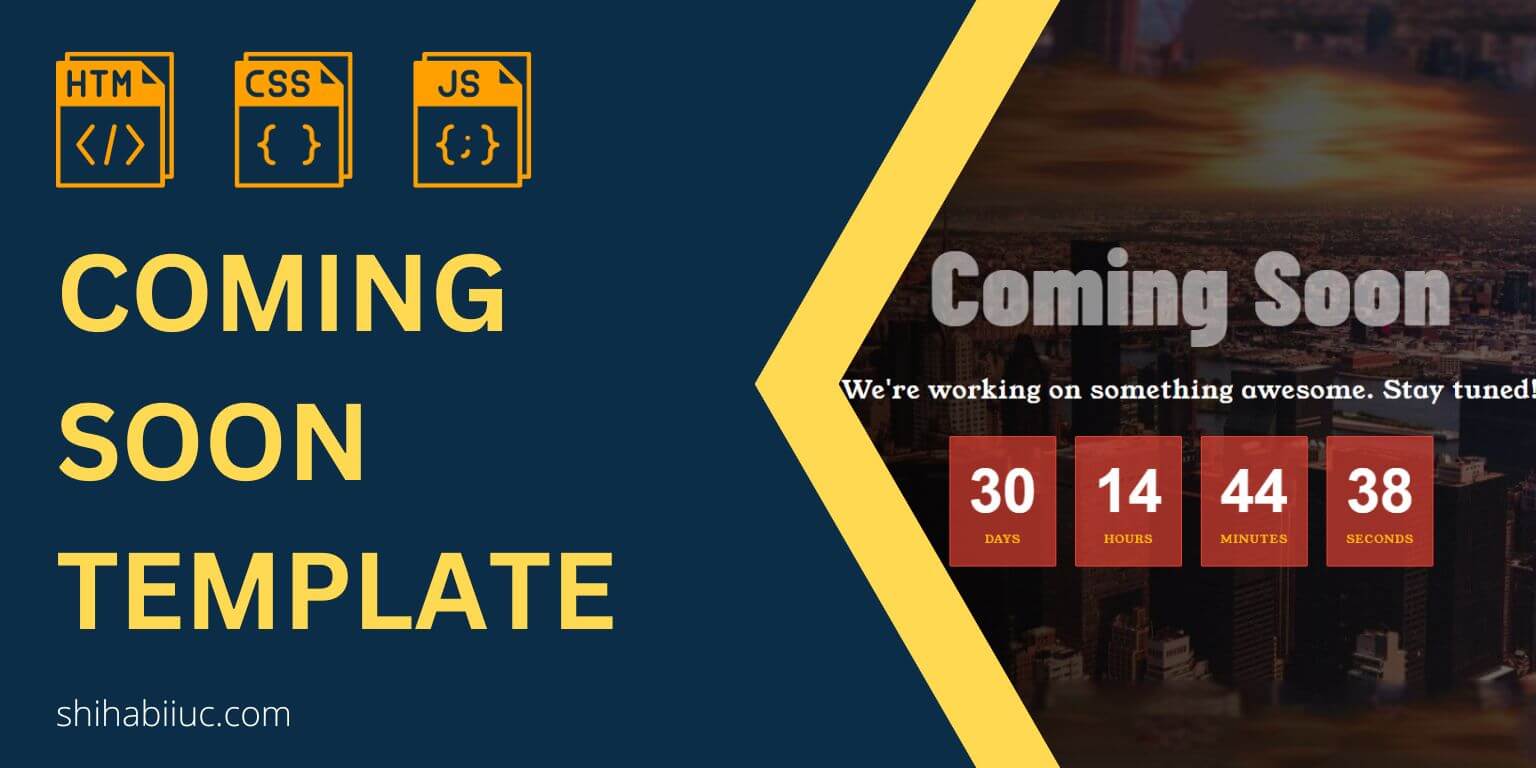 Coming soon template HTML, CSS & JavaScript