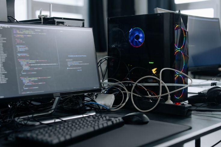 Desktop computer setup