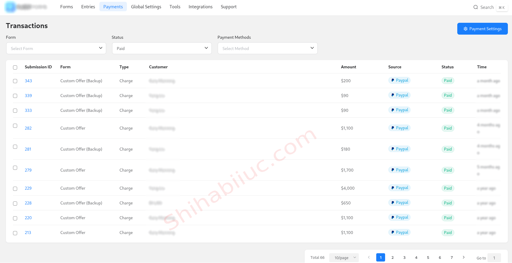 Payments received from foreign clients